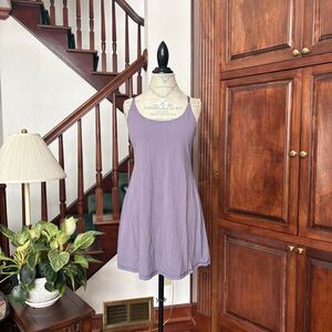 Ewedoos Purple Lilac Athletic Yoga Workout Dress Built in Shorts